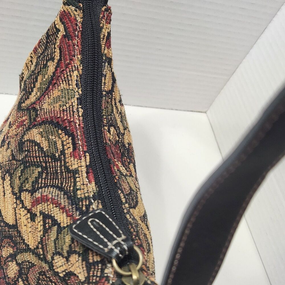VTG Fossil Tapestry Carpet Hobo Bag Grandmacore Boho Cottagecore 90s Great 75088 - Picture 11 of 16